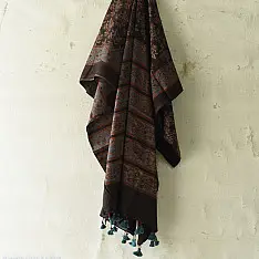 Sakhi . सखी ⁂ Ajrakh Block Printed Pure Cotton Dupatta (09)