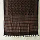 Ajrakh printed cotton dupatta with intricate hand carved block patterns
