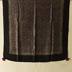 Neelanjana . नीलांजना ~ Ajrakh Block Printed - Square Modal Silk Scarf - A