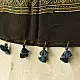 chocolate brown indigo blue ajrakh modal silk dupatta hand block printed floral vine jaal body ornate circular medallion pallu traditional mihrab arched detail wedding festive wear sustainable luxury natural dyed with tassels