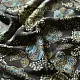 chocolate brown indigo blue ajrakh modal silk dupatta hand block printed floral vine jaal body ornate circular medallion pallu traditional mihrab arched detail wedding festive wear sustainable luxury natural dyed with tassels