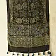 chocolate brown indigo blue ajrakh modal silk dupatta hand block printed floral vine jaal body ornate circular medallion pallu traditional mihrab arched detail wedding festive wear sustainable luxury natural dyed with tassels