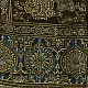 chocolate brown indigo blue ajrakh modal silk dupatta hand block printed floral vine jaal body ornate circular medallion pallu traditional mihrab arched detail wedding festive wear sustainable luxury natural dyed with tassels