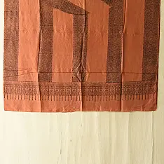 Ajrakh Mulberry Silk Dupatta | Natural dyed - Brown