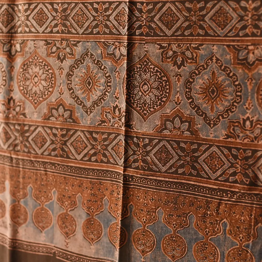 Shop Ajrakh Block Printed Pure Cotton Dupatta