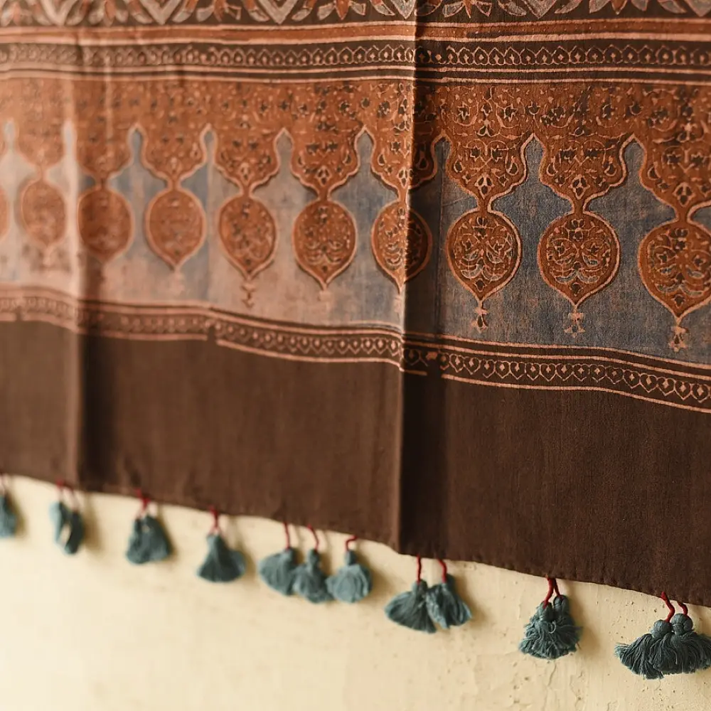 Shop Ajrakh Block Printed Pure Cotton Dupatta