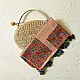 terracotta peach indigo blue ajrakh cotton stole hand block printed patchwork floral buta body ornate geometric mandala border traditional artisanal scarf sustainable fashion natural dyed with tassels