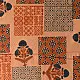 terracotta peach indigo blue ajrakh cotton stole hand block printed patchwork floral buta body ornate geometric mandala border traditional artisanal scarf sustainable fashion natural dyed with tassels