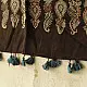chocolate brown indigo madder red ajrakh modal silk dupatta hand block printed floral medallion jaal body ornate circular medallion pallu traditional mihrab arched detail wedding festive wear sustainable luxury natural dyed with tassels