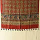 mulberry silk ajrakh dupatta madder red indigo blue interlocking geometric floral jaal block print large teardrop paisley minaret palla hand block printed natural dyed silk dupatta