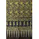 Yellow and Indigo Ajrakh cotton dupatta with intricate hand block detailing