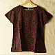 deep indigo blue and madder red ajrakh cotton top geometric diamond jaal block print hand block printed boxy fit artisanal blouse women sustainable fashion natural dyed