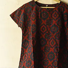 Natural Dyed ~ Ajrakh Block Printed Cotton Top