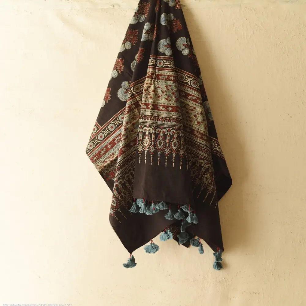 Shop Ajrakh Block Printed Pure Cotton Dupatta
