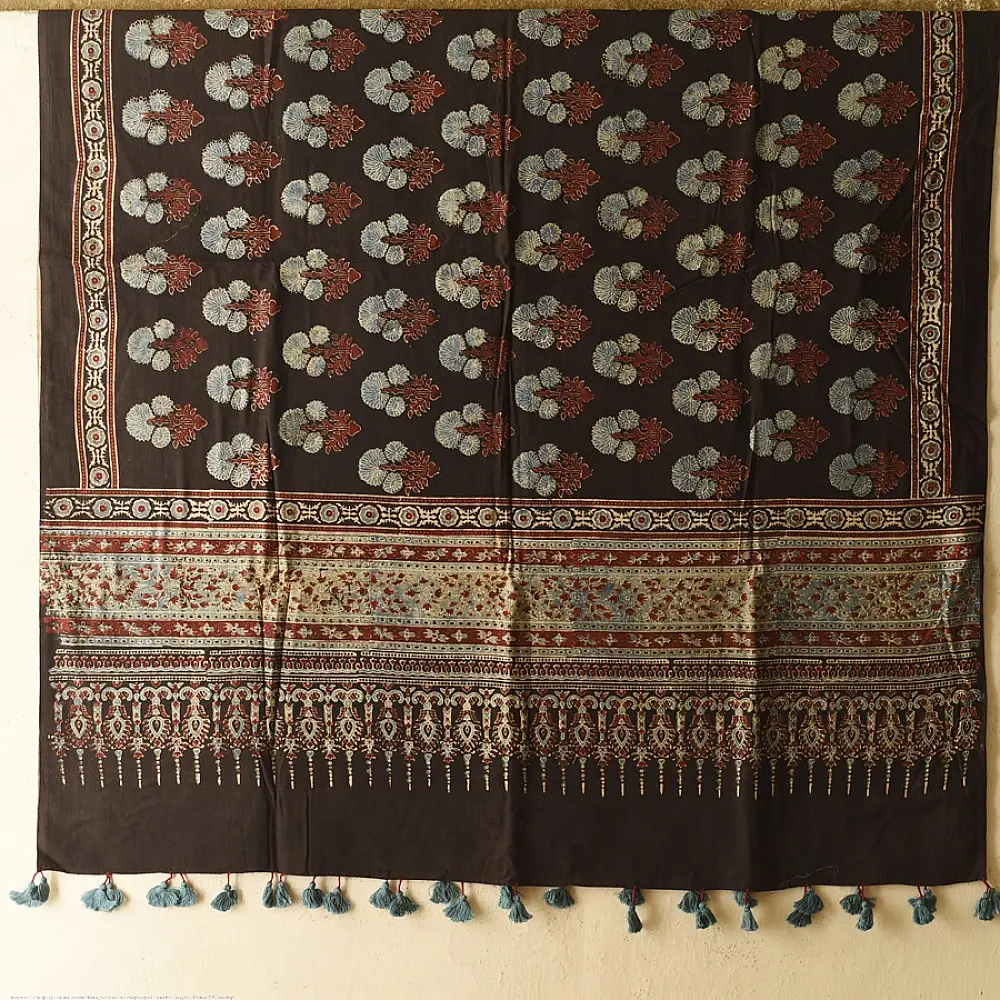Shop Ajrakh Block Printed Pure Cotton Dupatta