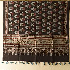 Sakhi . सखी ⁂ Ajrakh Block Printed Pure Cotton Dupatta  (39)