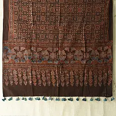 Sakhi . सखी ⁂ Ajrakh Block Printed Pure Cotton Dupatta (11)