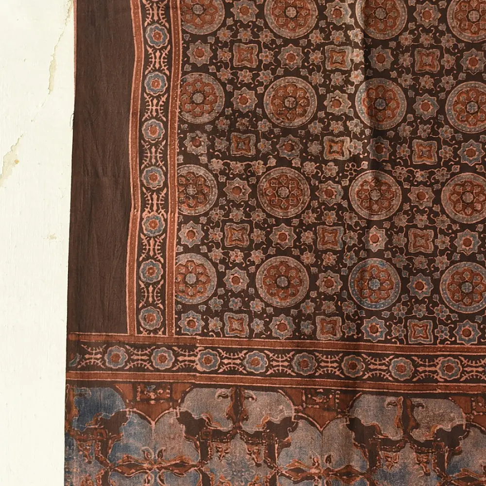 Find Authentic Ajrakh Block Printed Dupatta in Pure Cotton