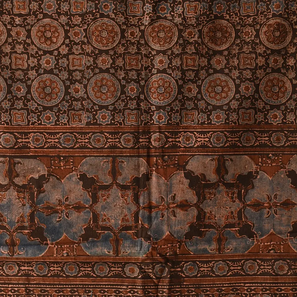 Find Authentic Ajrakh Block Printed Dupatta in Pure Cotton