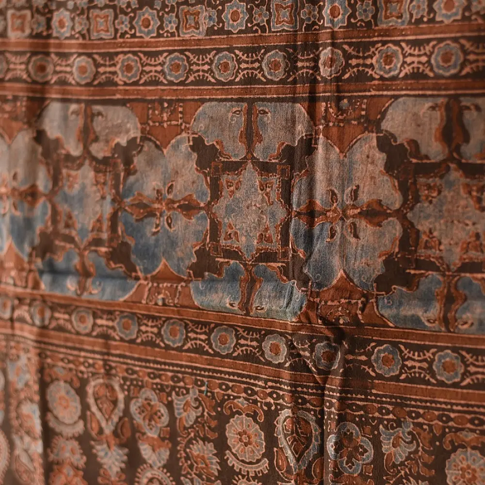 Find Authentic Ajrakh Block Printed Dupatta in Pure Cotton