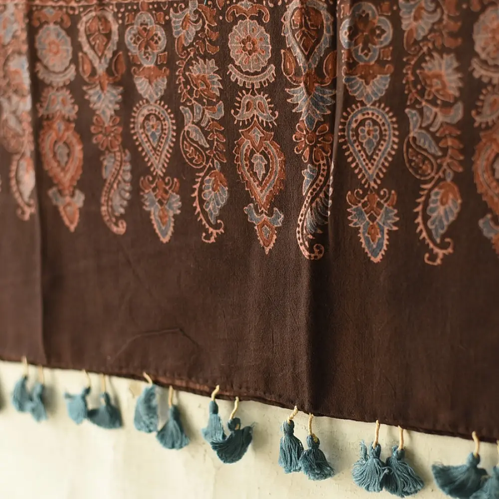 Find Authentic Ajrakh Block Printed Dupatta in Pure Cotton