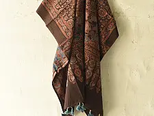 Sakhi . सखी ⁂ Ajrakh Block Printed Pure Cotton Dupatta (11)