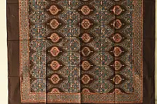 Neelanjana . नीलांजना ~ Square Ajrakh Cotton Dark Brown Scarf