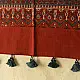 terracotta madder red ajrakh cotton stole hand block printed large circular chand moon medallion geometric lattice body ornate floral mihrab border traditional artisanal scarf sustainable fashion natural dyed with tassels