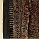 black ajrakh silk square scarf hand block printed rust indigo geometric pattern tassel scarf