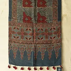 Anagi | Ajrakh Modal Silk Stole With Natural Dyed - Red & Blue