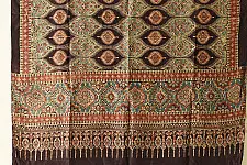 Ajrakh Mulberry Silk Dupatta | Natural dyed - J