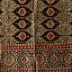 mulberry silk ajrakh dupatta chocolate brown indigo blue chand-buti moon medallion jaal block print minaret border red tassels hand block printed natural dyed silk dupatta