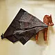 brown ajrakh silk square scarf intricate block pattern orange indigo hand block printed natural dyed scarf
