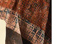 Natural Dyed ~ Ajrakh Cotton Top - Dark Brown