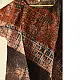 terracotta red indigo blue charcoal ajrakh cotton top diagonal geometric grid block print hand block printed boxy fit artisanal blouse women sustainable fashion natural dyed