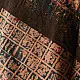 terracotta red indigo blue charcoal ajrakh cotton top diagonal geometric grid block print hand block printed boxy fit artisanal blouse women sustainable fashion natural dyed