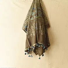 Sakhi . सखी ⁂ Ajrakh Block Printed Pure Cotton Dupatta (55)