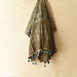 Sakhi . सखी ⁂ Ajrakh Block Printed Pure Cotton Dupatta (55)