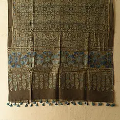 Sakhi . सखी ⁂ Ajrakh Block Printed Pure Cotton Dupatta (55)