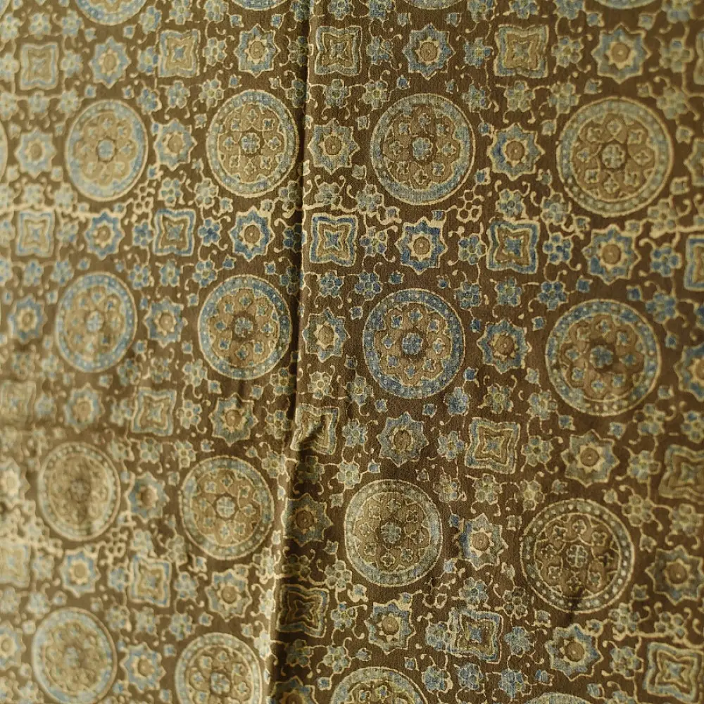 Dual Toned Hand Printed Pure Cotton Ajrakh Dupatta