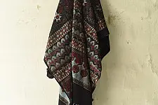 Sakhi . सखी ⁂ Ajrakh Block Printed Pure Cotton Dupatta (12)