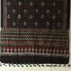 Sakhi . सखी ⁂ Ajrakh Block Printed Pure Cotton Dupatta (12)