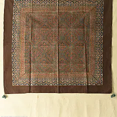 Neelanjana . नीलांजना ~ Hand Block Printed Ajrakh Cotton Square Scarf