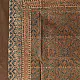 brown ajrakh silk square scarf intricate block pattern orange indigo hand block printed natural dyed scarf