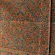 brown ajrakh silk square scarf intricate block pattern orange indigo hand block printed natural dyed scarf