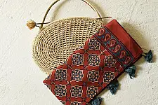 Amoha . अमोहा | Ajrakh Printed Red Cotton Stole