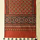 madder red indigo blue ajrakh cotton stole hand block printed floral medallion jaal body traditional paisley kalka border ornate mihrab arched detail artisanal scarf sustainable fashion natural dyed with tassels