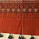 madder red indigo blue ajrakh cotton stole hand block printed floral medallion jaal body traditional paisley kalka border ornate mihrab arched detail artisanal scarf sustainable fashion natural dyed with tassels
