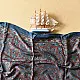 deep indigo blue madder red ajrakh modal silk dupatta hand block printed floral medallion jaal body ornate cross-lattice pallu traditional mihrab arched detail wedding festive wear sustainable luxury natural dyed with tassels