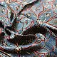 deep indigo blue madder red ajrakh modal silk dupatta hand block printed floral medallion jaal body ornate cross-lattice pallu traditional mihrab arched detail wedding festive wear sustainable luxury natural dyed with tassels